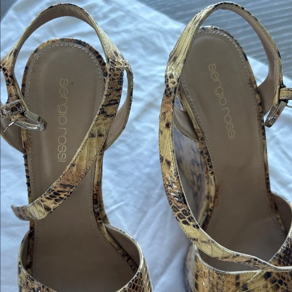 Sergio Rossi Snakeskin Platform Wedge heels - Picture 3 of 4